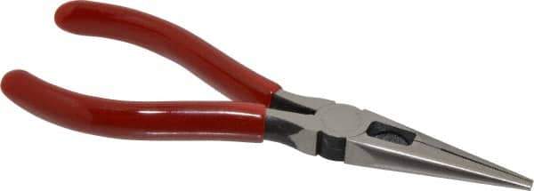 Proto - 6-5/8" OAL, 1-7/8" Jaw Length x 11/16" Jaw Width, Long Nose Side Cutting Chain Nose Pliers - Serrated Jaw, Standard Head, Plastisol Handles - Apex Tool & Supply
