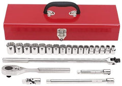 Proto - 22 Piece 1/2" Drive Socket Set - 12 Points, 10mm to 26mm Range, Metric Measurement Standard - Apex Tool & Supply