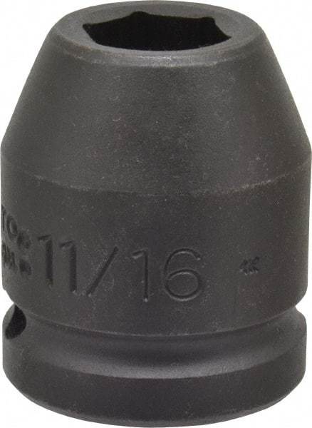 Proto - 3/4" Drive 11/16" Standard Impact Socket - 6 Points, 1-15/16" OAL - Apex Tool & Supply