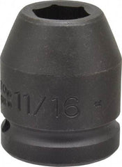Proto - 3/4" Drive 11/16" Standard Impact Socket - 6 Points, 1-15/16" OAL - Apex Tool & Supply
