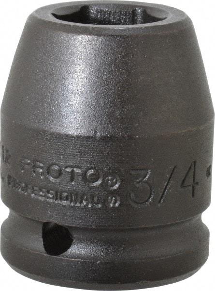 Proto - 3/4" Drive 3/4" Standard Impact Socket - 6 Points, 1-15/16" OAL - Apex Tool & Supply