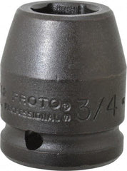 Proto - 3/4" Drive 3/4" Standard Impact Socket - 6 Points, 1-15/16" OAL - Apex Tool & Supply