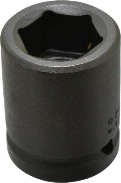 Proto - 3/4" Drive 1" Standard Impact Socket - 6 Points, 2-1/16" OAL - Apex Tool & Supply