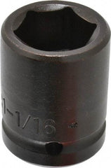 Proto - 3/4" Drive 1-1/16" Standard Impact Socket - 6 Points, 2-1/16" OAL - Apex Tool & Supply