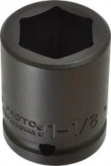 Proto - 3/4" Drive 1-1/8" Standard Impact Socket - 6 Points, 2-3/16" OAL - Apex Tool & Supply