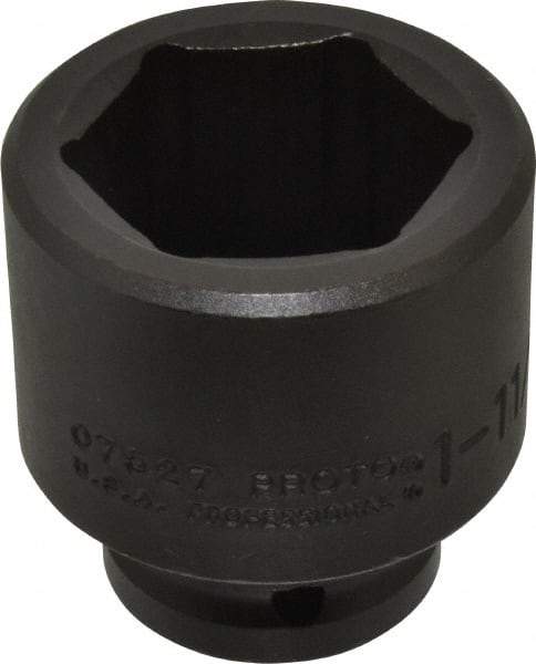 Proto - 3/4" Drive 1-11/16" Standard Impact Socket - 6 Points, 2-5/8" OAL - Apex Tool & Supply