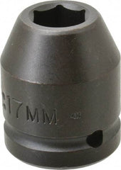 Proto - 3/4" Drive 17mm Standard Impact Socket - 6 Points, 1-59/64" OAL - Apex Tool & Supply