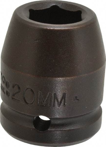 Proto - 3/4" Drive 20mm Standard Impact Socket - 6 Points, 1-59/64" OAL - Apex Tool & Supply