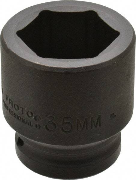 Proto - 3/4" Drive 35mm Standard Impact Socket - 6 Points, 2-1/4" OAL - Apex Tool & Supply