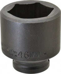 Proto - 3/4" Drive 46mm Standard Impact Socket - 6 Points, 2-55/64" OAL - Apex Tool & Supply