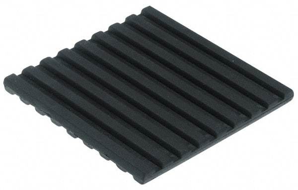Mason Ind. - 6" Long x 6" Wide x 3/8" Thick, 6" Diam, Neoprene, Machinery Leveling Pad & Mat - 1,000 Lb Max Load, Black - Apex Tool & Supply