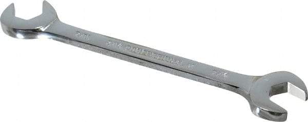 Proto - 7/16" Standard Open End Wrench - 5" OAL, Double End, Chrome Finish, 15° & 60° Head Angle - Apex Tool & Supply