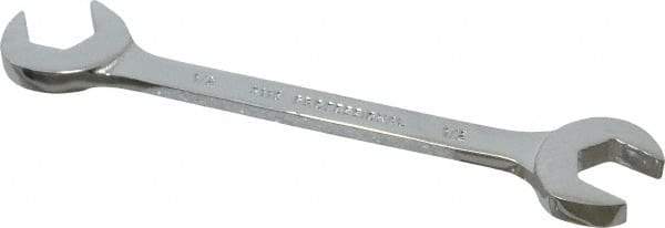 Proto - 1/2" Standard Open End Wrench - 5-1/4" OAL, Double End, Chrome Finish, 15° & 60° Head Angle - Apex Tool & Supply