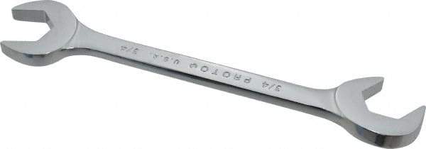 Proto - 3/4" Standard Open End Wrench - 7" OAL, Double End, Chrome Finish, 15° & 60° Head Angle - Apex Tool & Supply
