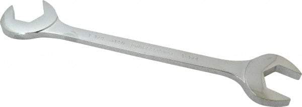 Proto - 1-1/4" Standard Open End Wrench - 12-1/4" OAL, Double End, Chrome Finish, 15° & 60° Head Angle - Apex Tool & Supply