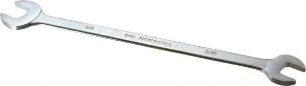 Proto - 9/16" x 5/8" Standard Extra Thin Open End Wrench - 10" OAL, Double End, Satin Finish, 15° Head Angle - Apex Tool & Supply
