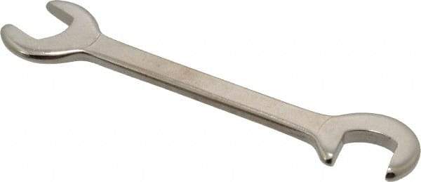 Proto - 1/2" Stubby Open End Wrench - 4-7/16" OAL, Double End, Satin Finish, 15° & 75° Head Angle - Apex Tool & Supply