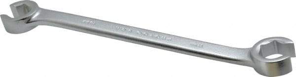 Proto - 15 x 17mm, Chrome Finish, Open End Flare Nut Wrench - 6 Points, 8" OAL, Steel, Double End Head - Apex Tool & Supply