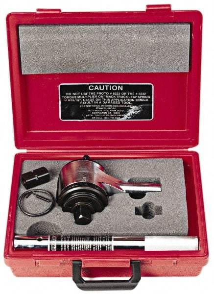 Proto - 1" Output Drive, 3,200 Ft/Lb Max Output, Two Stage Torque Wrench Multiplier - 20:2:1 Gear Ratio, 1:18.5 Effective Multiplier Ratio - Apex Tool & Supply