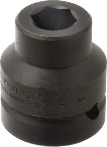 Proto - 1" Drive 3/4" Standard Impact Socket - 6 Points, 2-7/16" OAL - Apex Tool & Supply