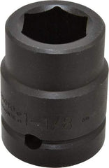 Proto - 1" Drive 1-1/8" Standard Impact Socket - 6 Points, 2-5/8" OAL - Apex Tool & Supply