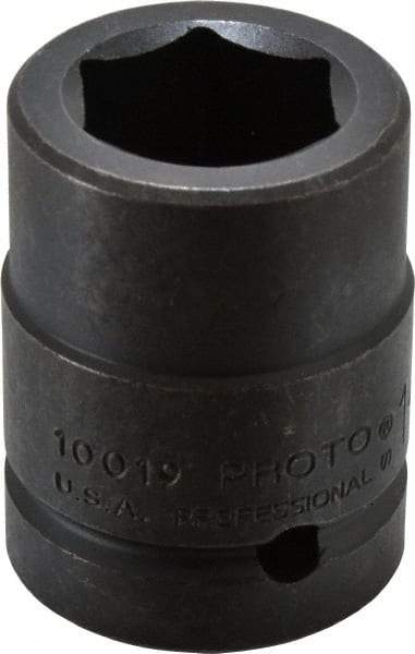 Proto - 1" Drive 1-3/16" Standard Impact Socket - 6 Points, 2-5/8" OAL - Apex Tool & Supply