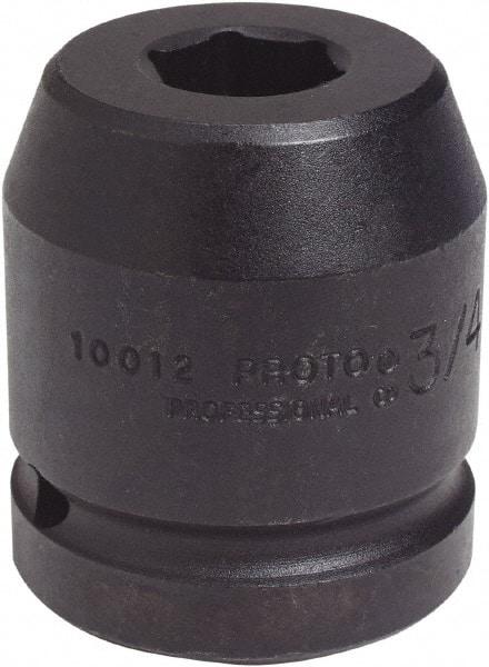 Proto - 1" Drive 1-1/2" Standard Impact Socket - 6 Points, 2-5/8" OAL - Apex Tool & Supply