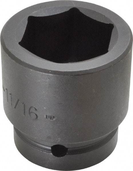 Proto - 1" Drive 1-11/16" Standard Impact Socket - 6 Points, 2-13/16" OAL - Apex Tool & Supply