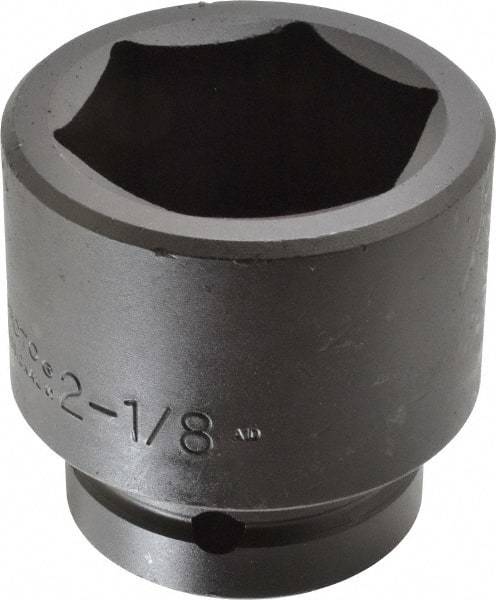 Proto - 1" Drive 2-1/8" Standard Impact Socket - 6 Points, 3-3/32" OAL - Apex Tool & Supply