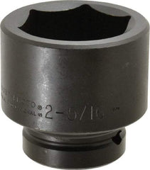 Proto - 1" Drive 2-5/16" Standard Impact Socket - 6 Points, 3-21/64" OAL - Apex Tool & Supply