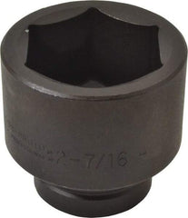 Proto - 1" Drive 2-7/16" Standard Impact Socket - 6 Points, 3-25/64" OAL - Apex Tool & Supply