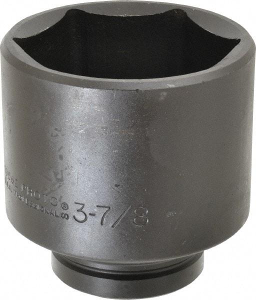 Proto - 1" Drive 3-7/8" Standard Impact Socket - 6 Points, 5" OAL - Apex Tool & Supply