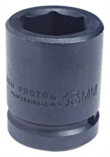 Proto - 1" Drive 24mm Standard Impact Socket - 6 Points, 2-7/16" OAL - Apex Tool & Supply