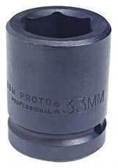 Proto - 1" Drive 27mm Standard Impact Socket - 6 Points, 2-7/16" OAL - Apex Tool & Supply
