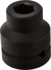 Proto - 1" Drive 19mm Standard Impact Socket - 6 Points, 2-7/16" OAL - Apex Tool & Supply