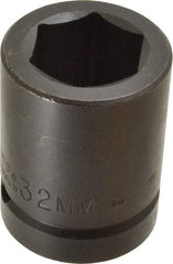 Proto - 1" Drive 32mm Standard Impact Socket - 6 Points, 2-7/16" OAL - Apex Tool & Supply
