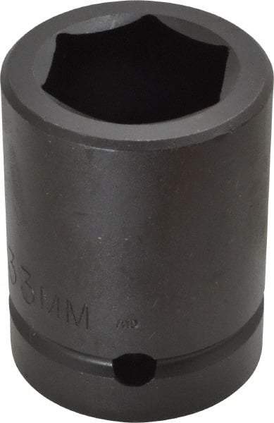 Proto - 1" Drive 33mm Standard Impact Socket - 6 Points, 2-7/16" OAL - Apex Tool & Supply