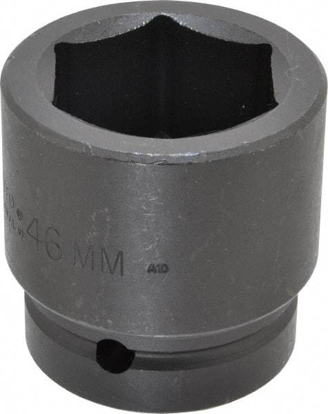 Proto - 1" Drive 46mm Standard Impact Socket - 6 Points, 2-51/64" OAL - Apex Tool & Supply