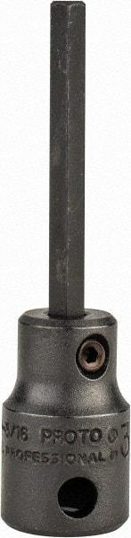 Proto - 3/8" Drive, 3/16" Impact Hex Bit Socket - 1-5/8" Bit Length, 2-23/32" OAL - Apex Tool & Supply