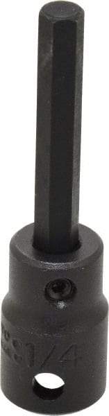 Proto - 3/8" Drive, 1/4" Impact Hex Bit Socket - 1-5/8" Bit Length, 2-23/32" OAL - Apex Tool & Supply