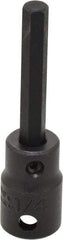 Proto - 3/8" Drive, 1/4" Impact Hex Bit Socket - 1-5/8" Bit Length, 2-23/32" OAL - Apex Tool & Supply
