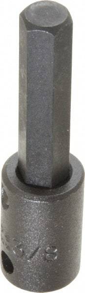 Proto - 3/8" Drive, 3/8" Impact Hex Bit Socket - 1-5/8" Bit Length, 2-23/32" OAL - Apex Tool & Supply