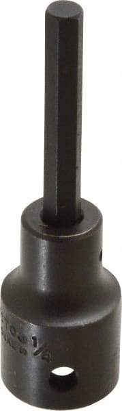 Proto - 1/2" Drive, 1/4" Impact Hex Bit Socket - 1-3/4" Bit Length, 3-1/4" OAL - Apex Tool & Supply