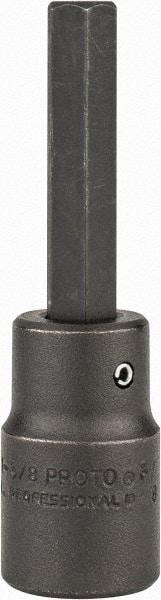 Proto - 1/2" Drive, 3/8" Impact Hex Bit Socket - 1-3/4" Bit Length, 3-1/4" OAL - Apex Tool & Supply