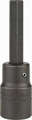 Proto - 1/2" Drive, 3/8" Impact Hex Bit Socket - 1-3/4" Bit Length, 3-1/4" OAL - Apex Tool & Supply