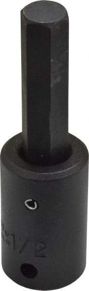 Proto - 1/2" Drive, 1/2" Impact Hex Bit Socket - 1-7/8" Bit Length, 3-5/8" OAL - Apex Tool & Supply