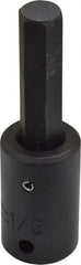 Proto - 1/2" Drive, 1/2" Impact Hex Bit Socket - 1-7/8" Bit Length, 3-5/8" OAL - Apex Tool & Supply