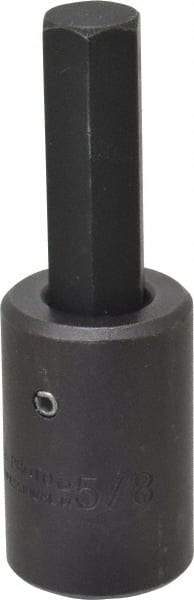 Proto - 1/2" Drive, 5/8" Impact Hex Bit Socket - 2" Bit Length, 4" OAL - Apex Tool & Supply