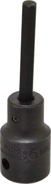 Proto - 1/2" Drive, 6mm Impact Hex Bit Socket - 3-1/4" OAL - Apex Tool & Supply