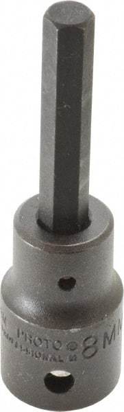 Proto - 1/2" Drive, 8mm Impact Hex Bit Socket - 3-1/4" OAL - Apex Tool & Supply